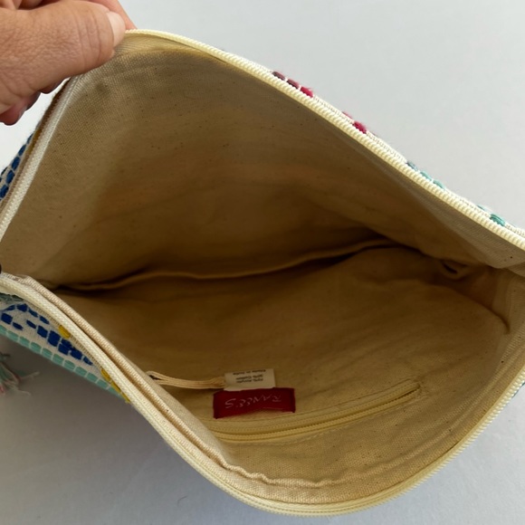 Fringe handbag - canvas colorful prints - Picture 3 of 10